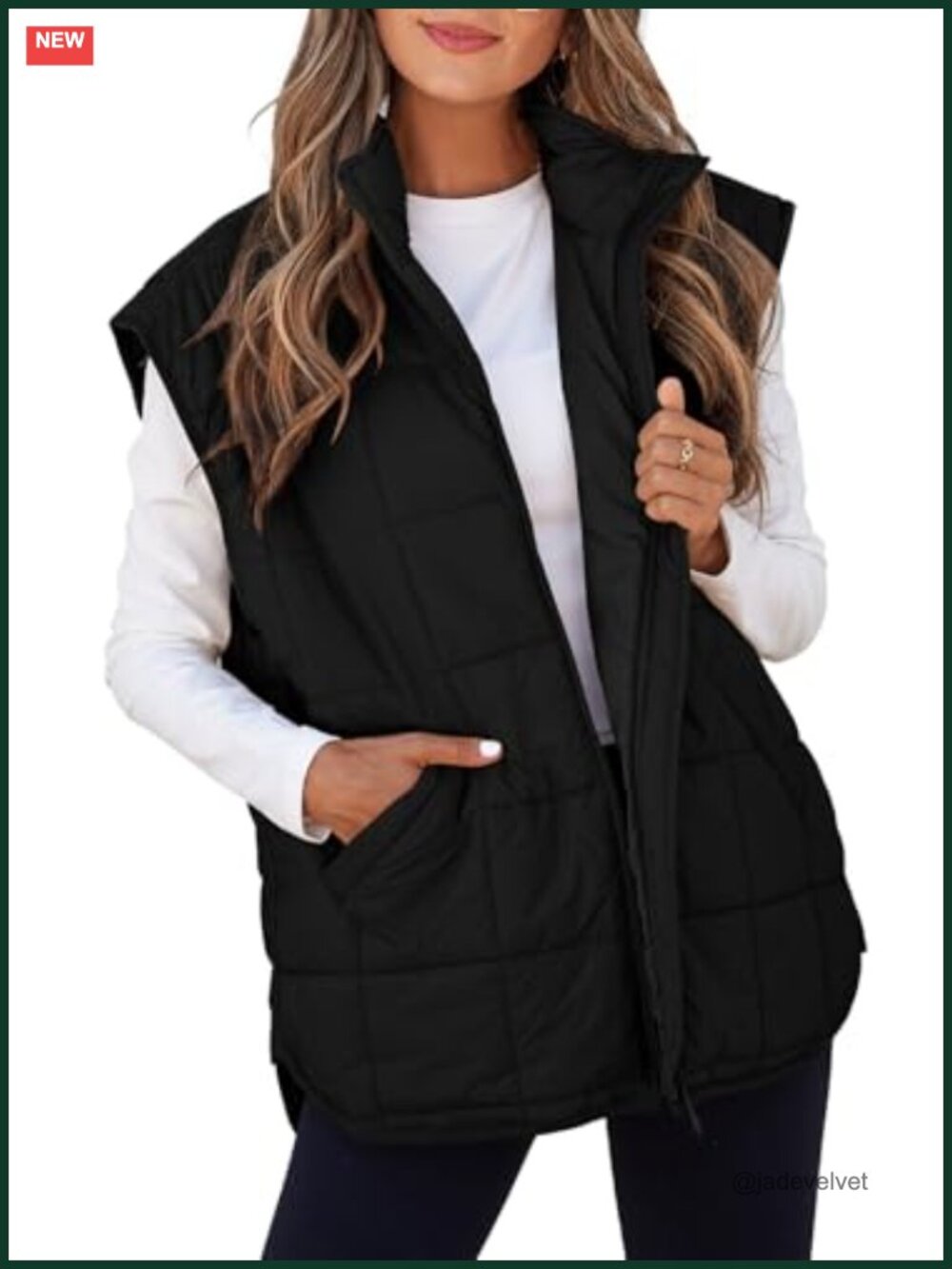 Women's Quilted Puffer Vest Zip Up Cap Sleeve Lightweight